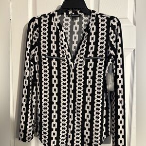 Black and White Chain Print Blouse